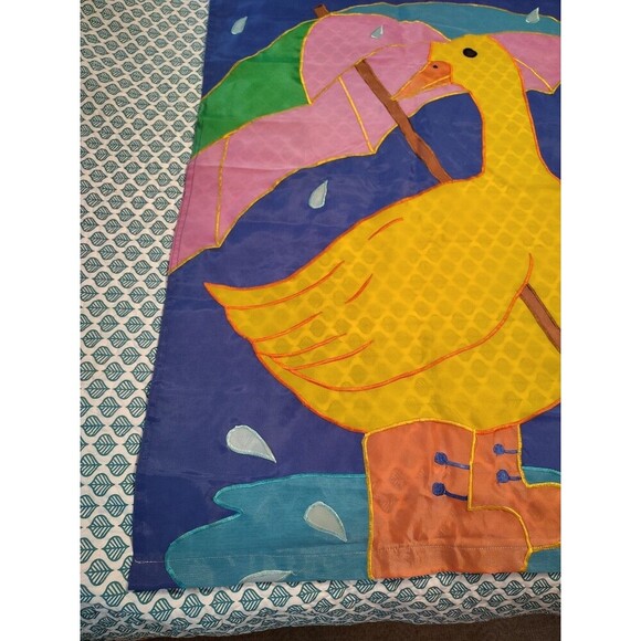 Spring Rain Duck Rain Boots Garden House Banner Flag 27.5" x 43" Umbrella - Picture 6 of 10